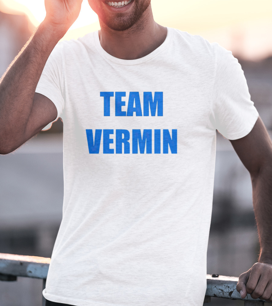 Team Vermin Bold Blue Text T-Shirt