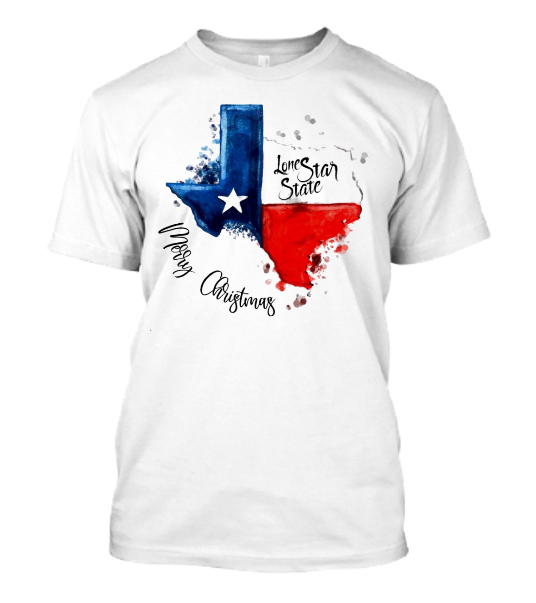 Texas Flag Lone Star State Merry Christmas T-Shirt
