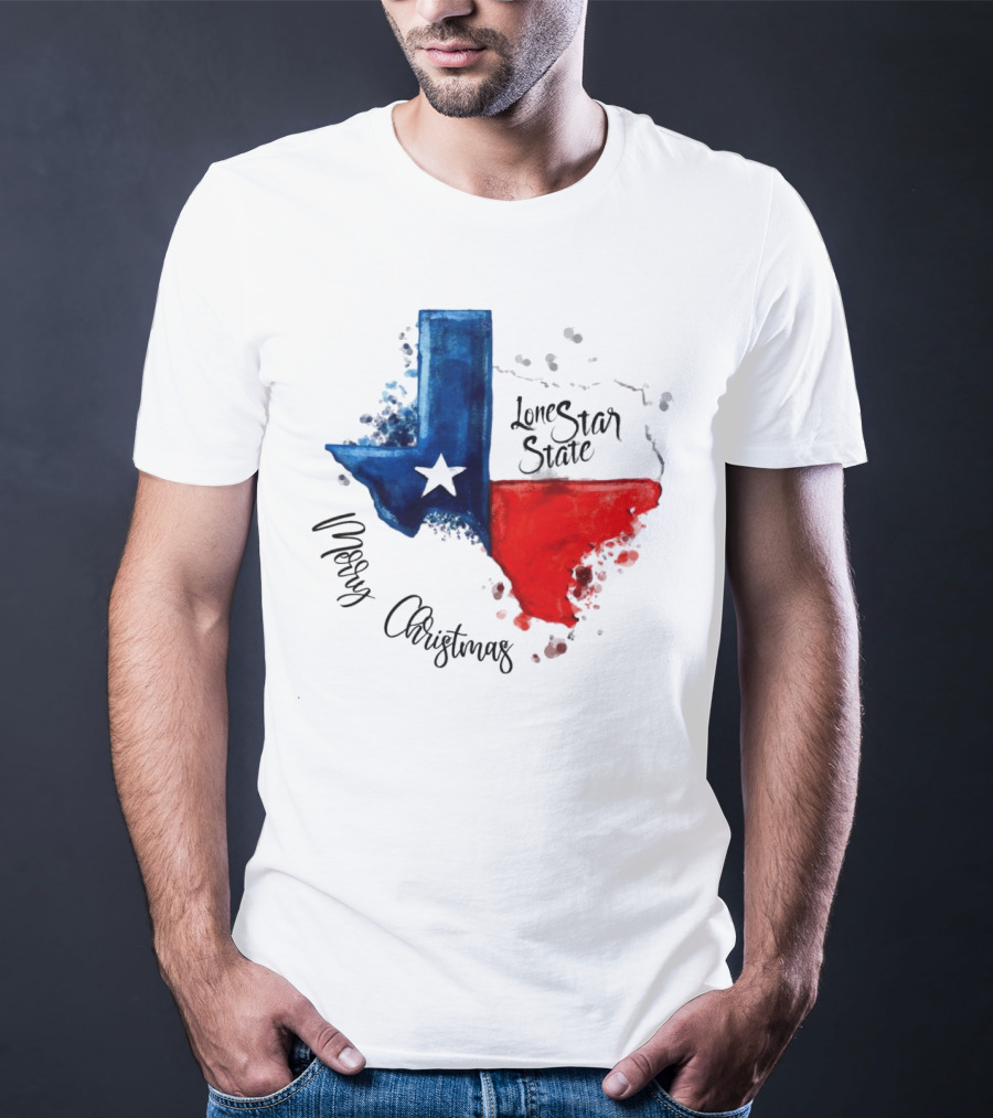 Texas Flag Lone Star State Merry Christmas T-Shirt