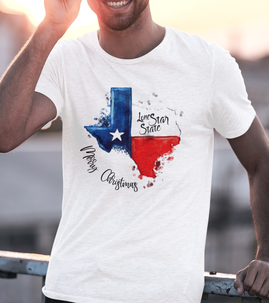 Texas Flag Lone Star State Merry Christmas T-Shirt