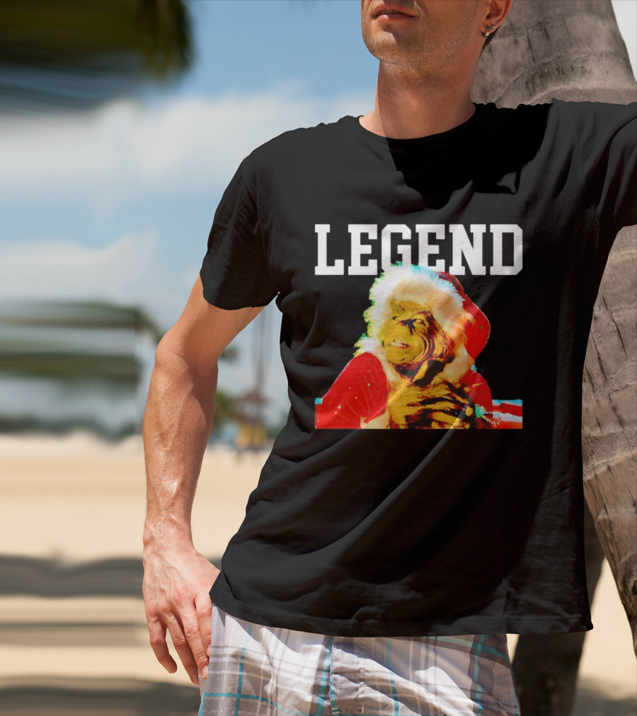 Grinch In Santa Outfit With Legend Text Christmas T-Shirt
