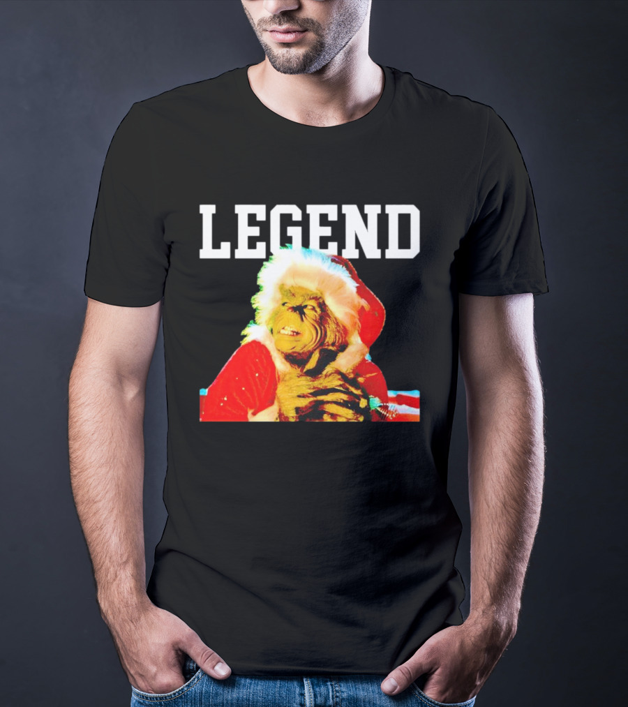Grinch In Santa Outfit With Legend Text Christmas T-Shirt