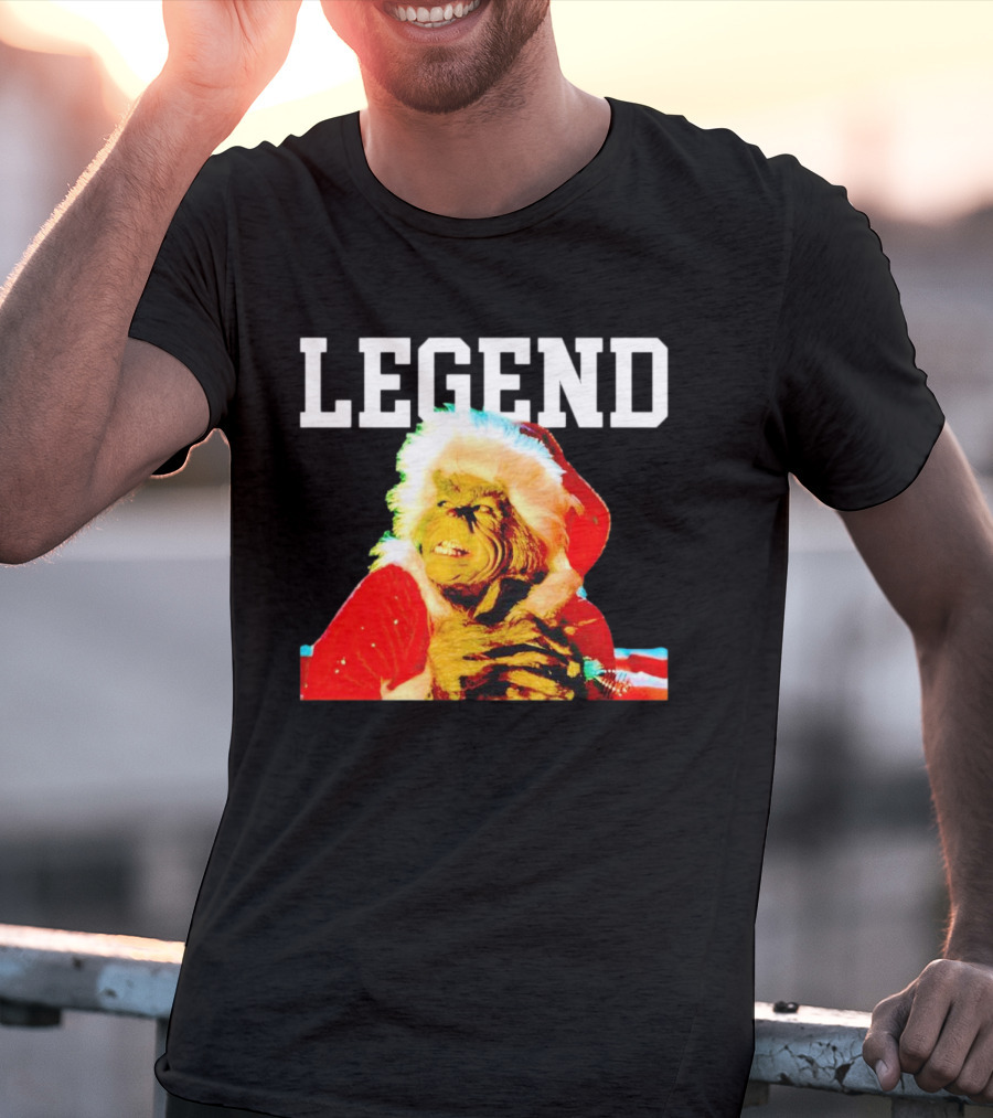 Grinch In Santa Outfit With Legend Text Christmas T-Shirt