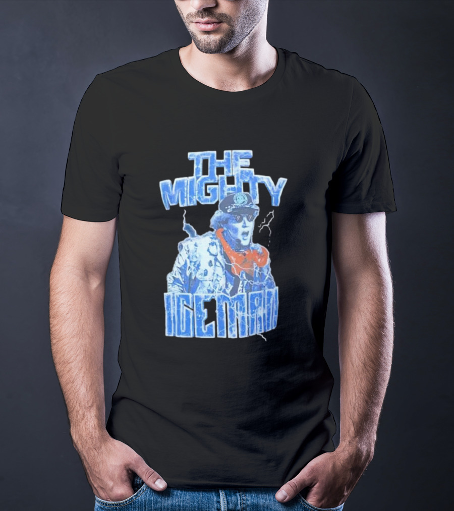 The Mighty Ice Man Electrifying Blue Lightning T-Shirt