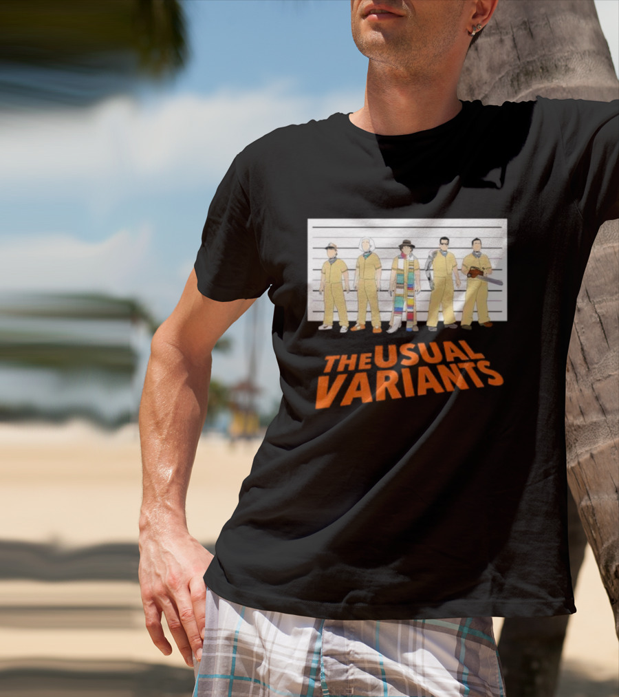 The Usual Variants Parody Featuring Sci-Fi Time Travel Characters In Lineup T-Shirt