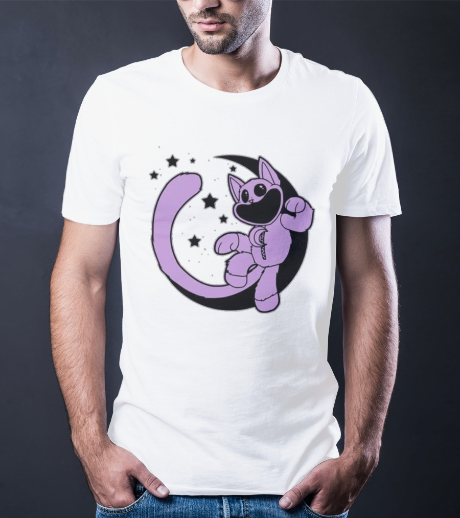 CatNap Astronaut Cat In Space With Crescent Moon And Stars T-Shirt