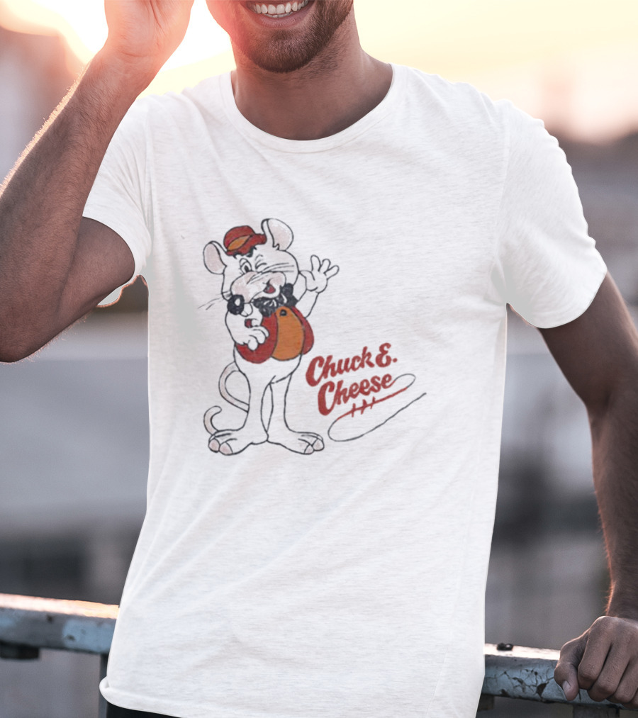 Chuck E Cheese Retro Character Outline T-Shirt