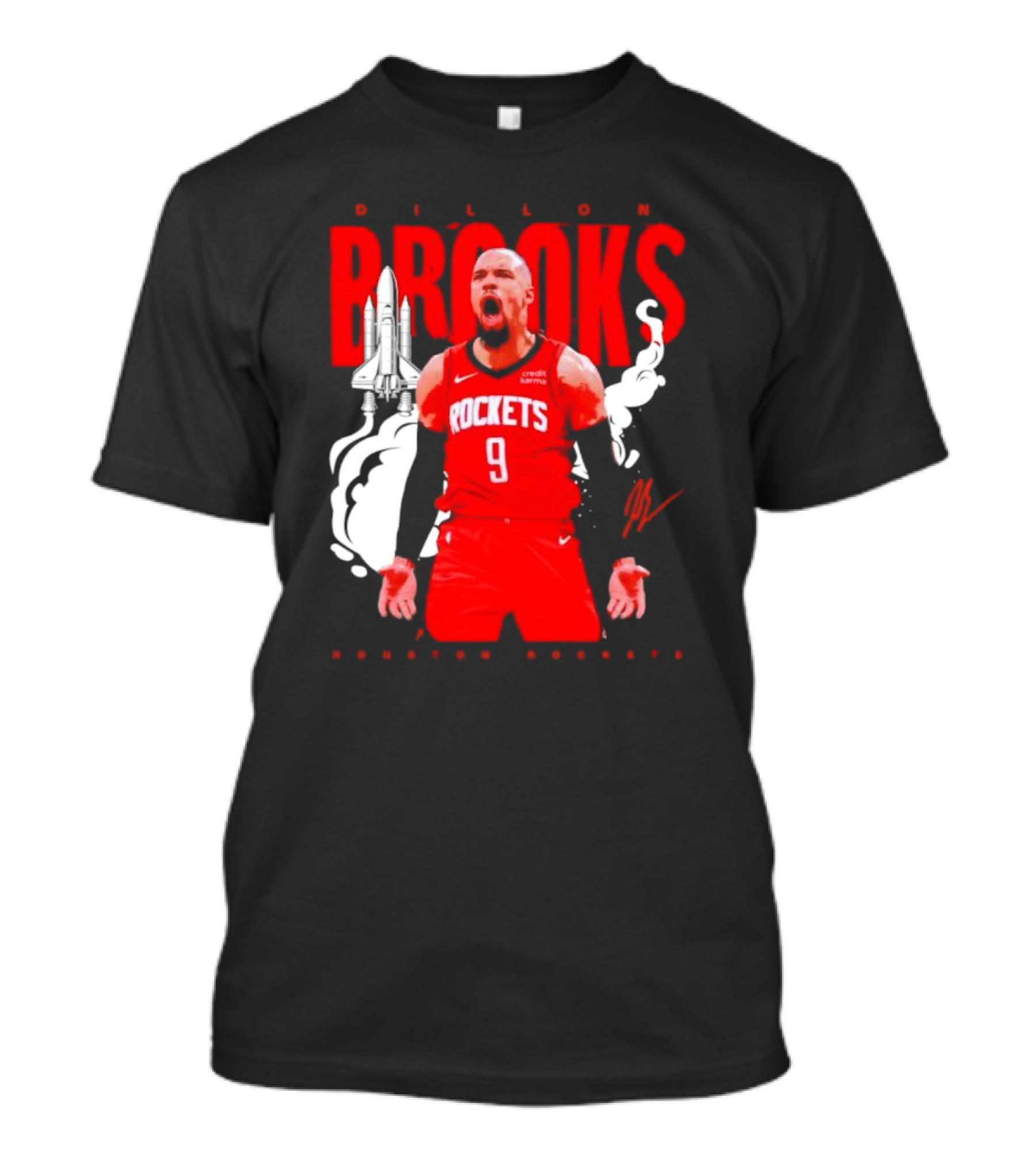 Dillon Brooks Rockets 9 Signature Houston Space T-Shirt