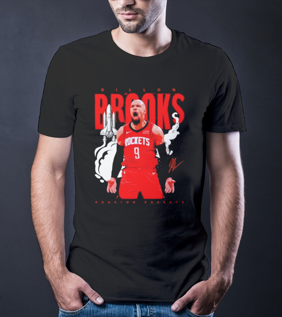 Dillon Brooks Rockets 9 Signature Houston Space T-Shirt