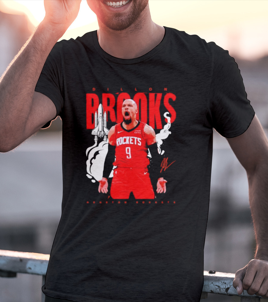 Dillon Brooks Rockets 9 Signature Houston Space T-Shirt