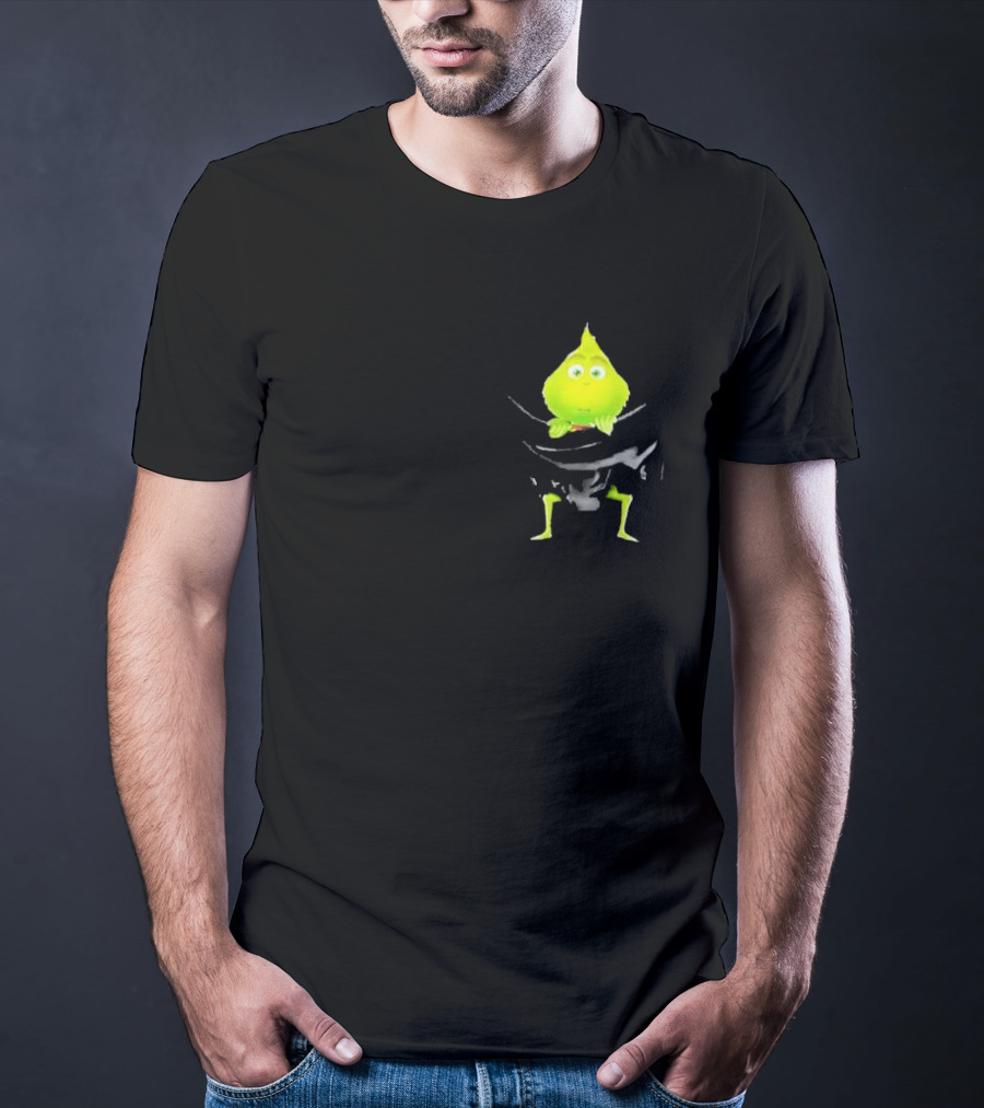 Grinch Peeking From Pocket T-Shirt