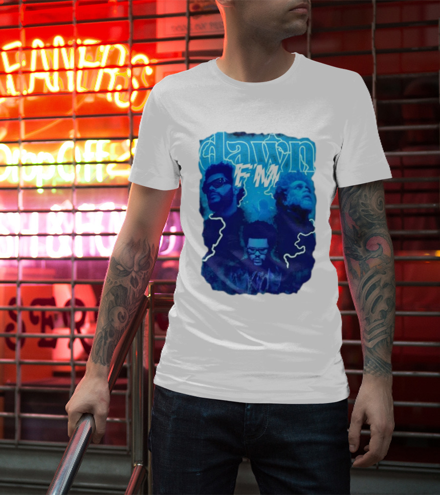 Dawn FM Vintage The Weeknd Blue Trio Image T-Shirt
