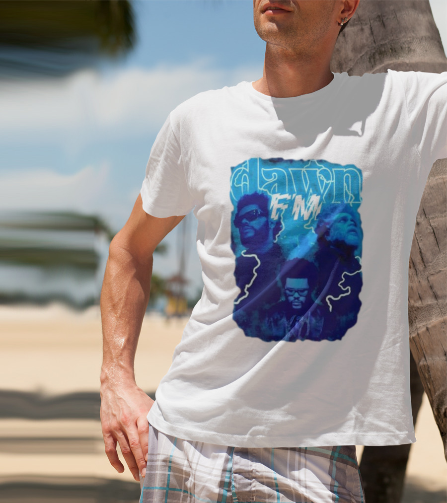 Dawn FM Vintage The Weeknd Blue Trio Image T-Shirt