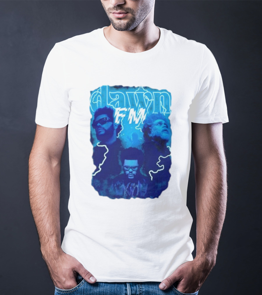 Dawn FM Vintage The Weeknd Blue Trio Image T-Shirt