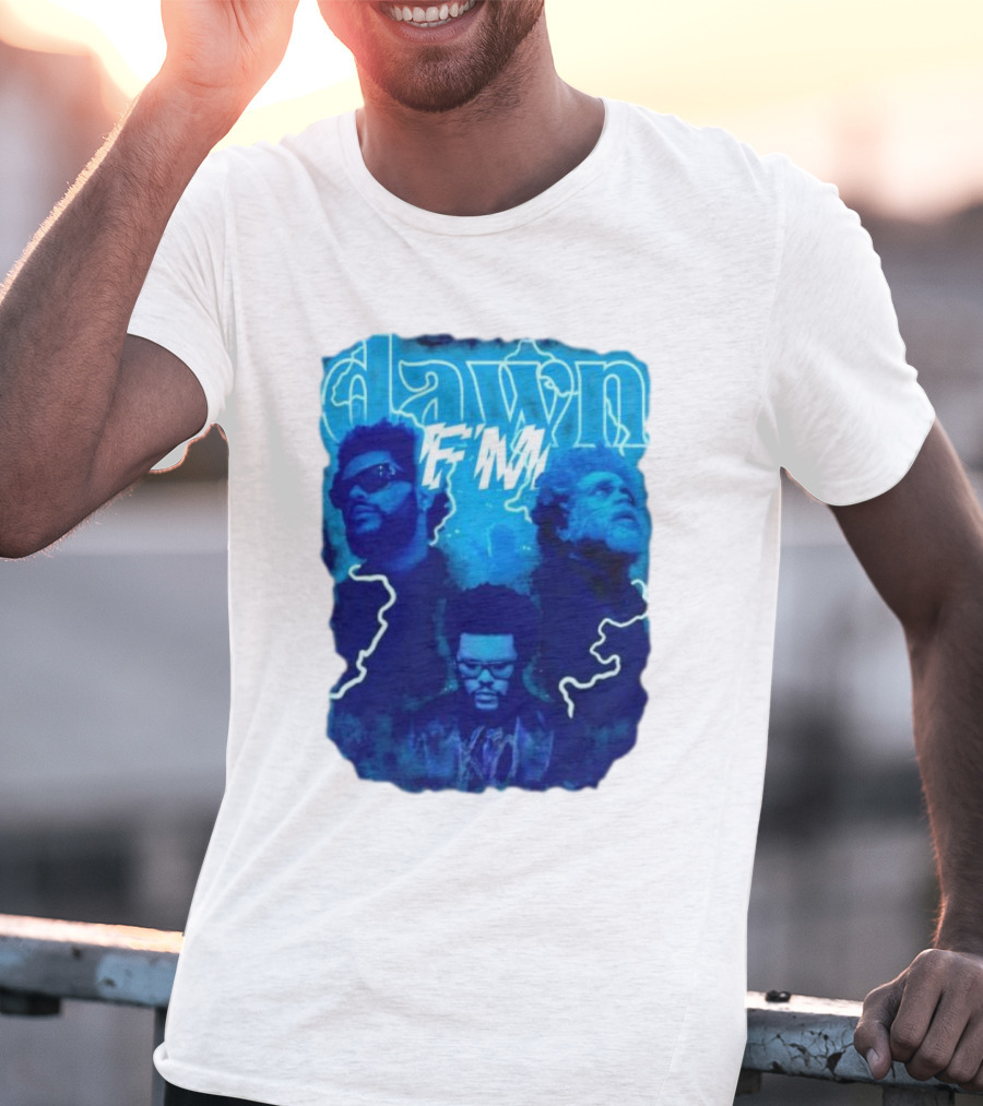 Dawn FM Vintage The Weeknd Blue Trio Image T-Shirt
