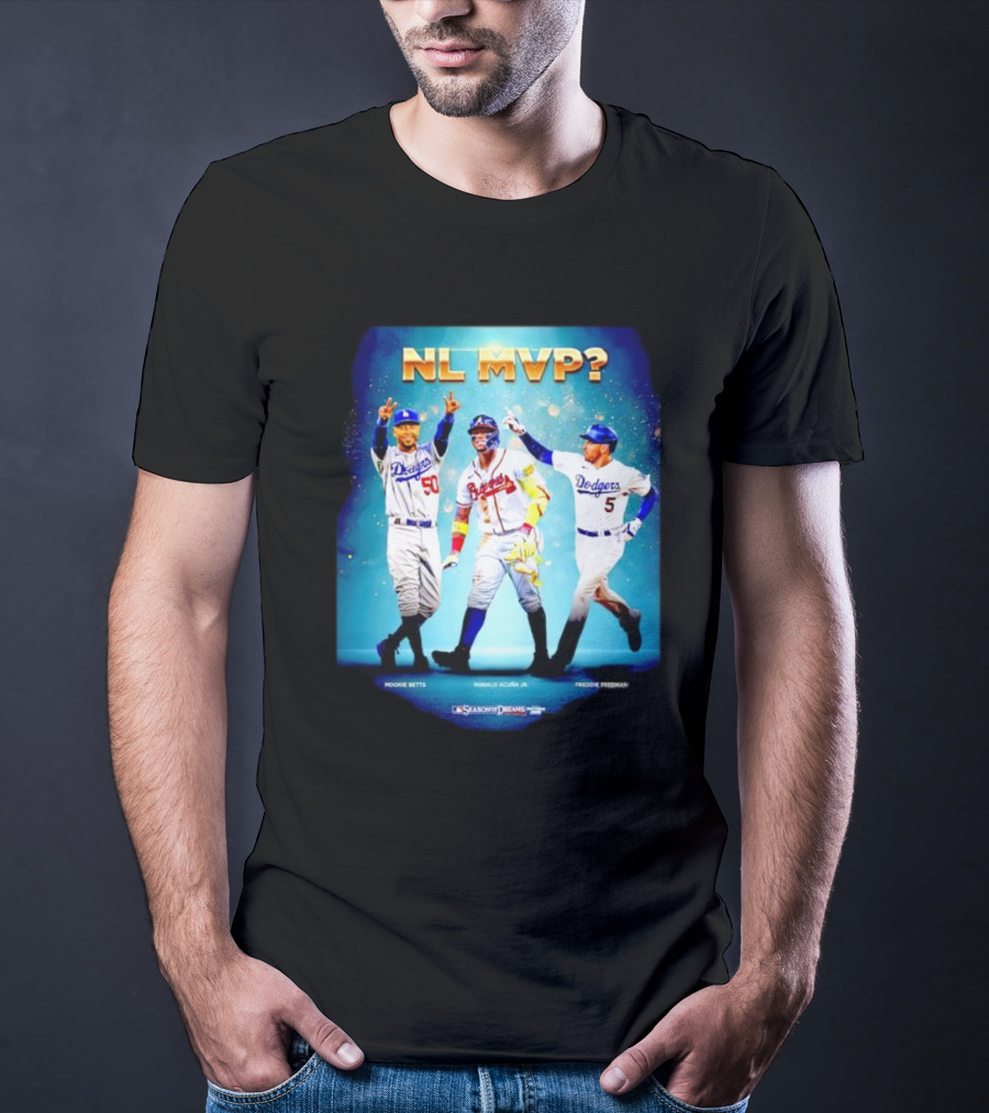 NL MVP Mookie Betts Ronald Acuna Jr Freddie Freeman Dodgers Braves T-Shirt
