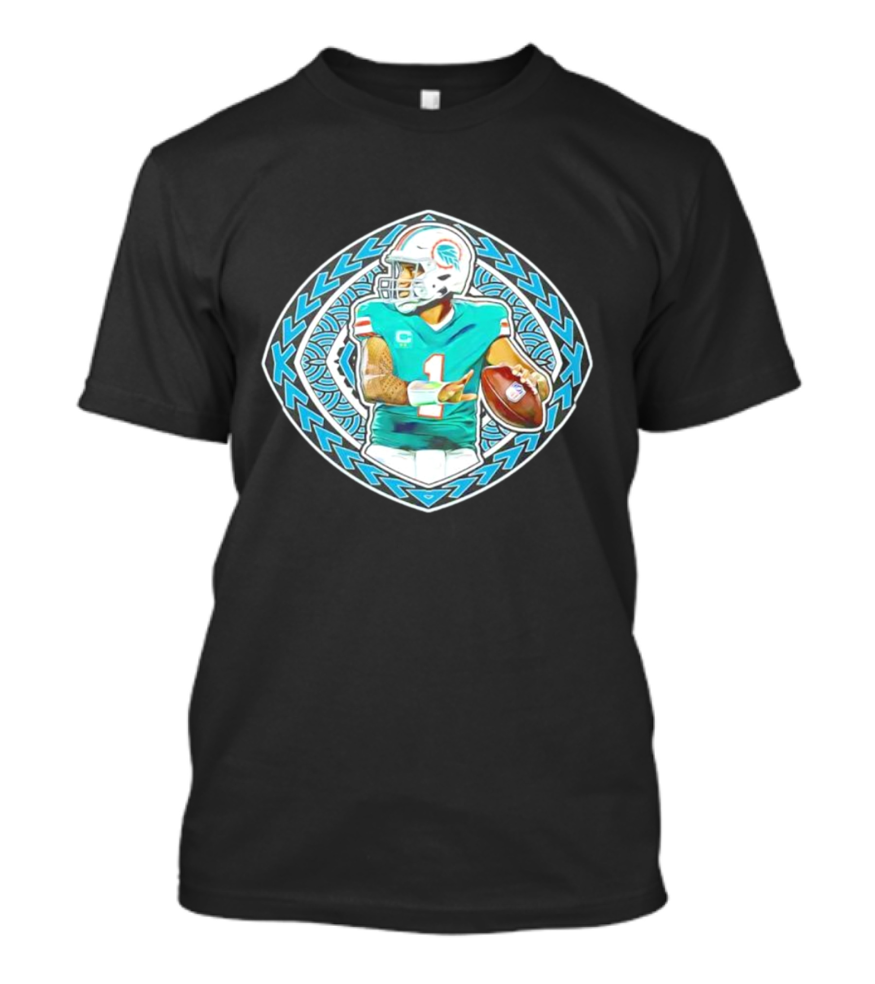 Tua Tagovailoa TAT-TUA Miami Football Quarterback Samoan Tribal Style Retro Fan T-Shirt