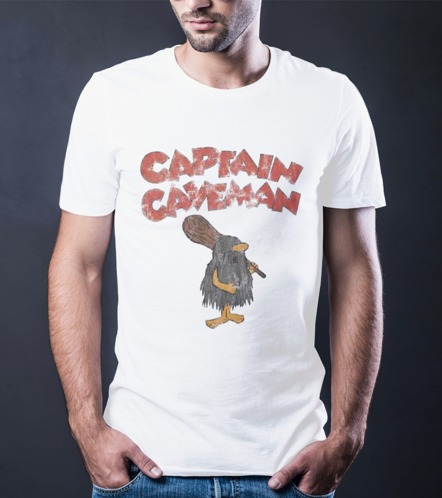 Captain Caveman Vintage Retro Cartoon Character T-Shirt