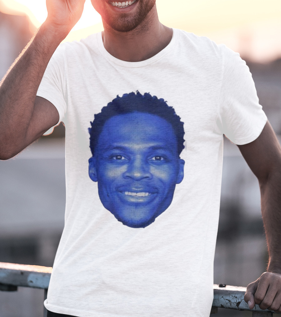 Westbrook Blue Half-tone Big Head T-Shirt