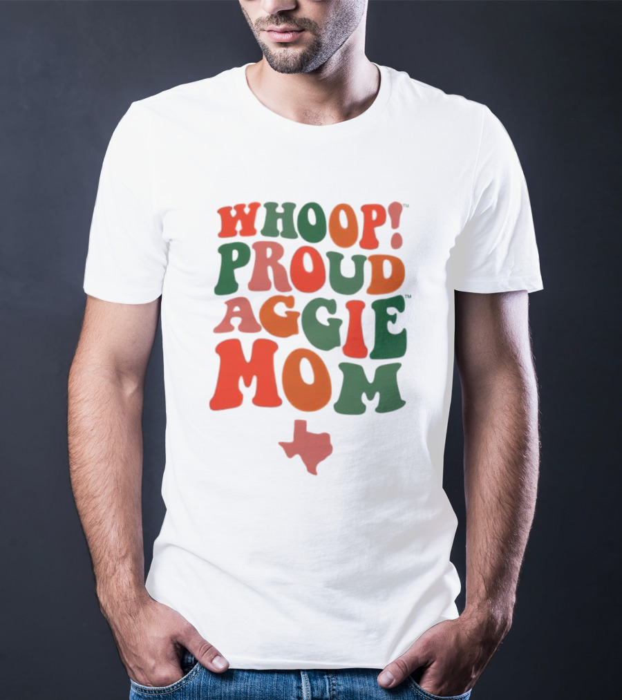 Whoop Proud Aggie Mom Texas Map T-Shirt