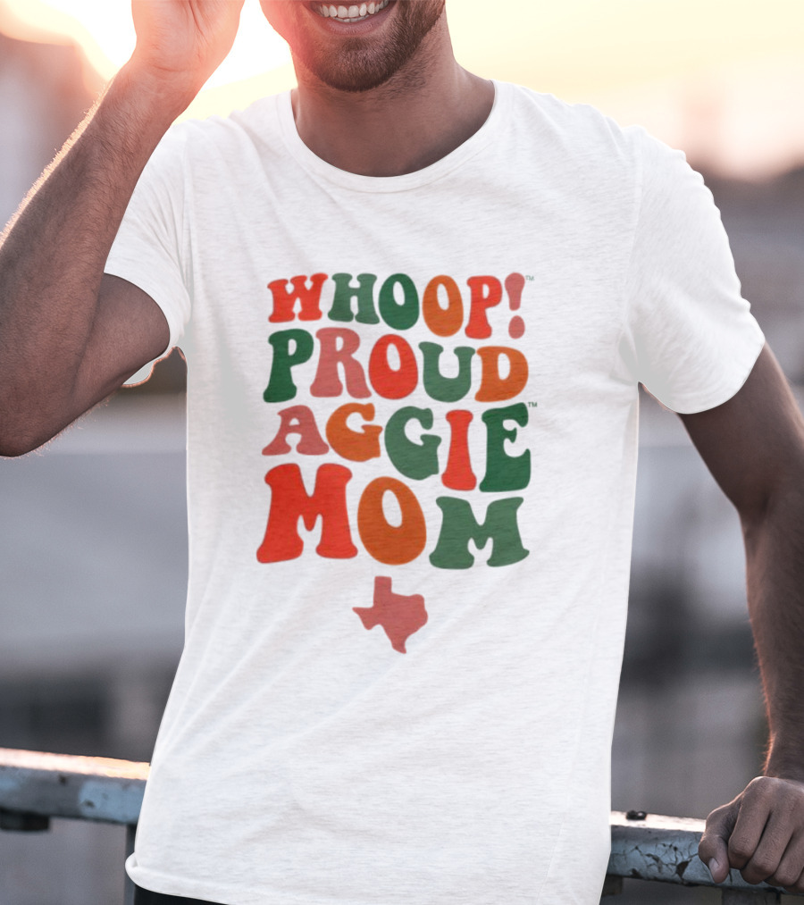 Whoop Proud Aggie Mom Texas Map T-Shirt