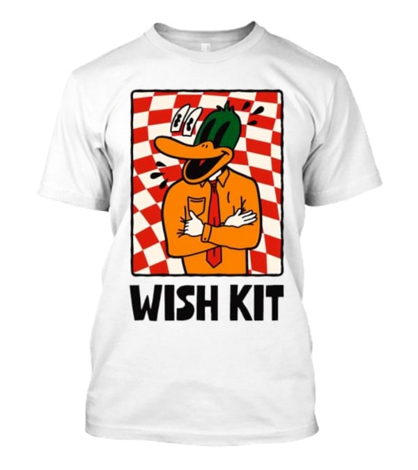 WISH KIT DUCK CHECKERED EYE POPPING CARTOON T-Shirt