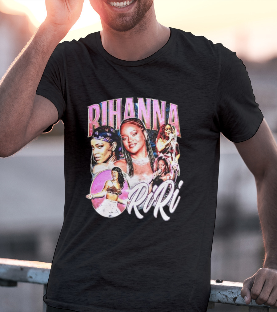 Rihanna RiRi Collage Retro Music Icons T-Shirt
