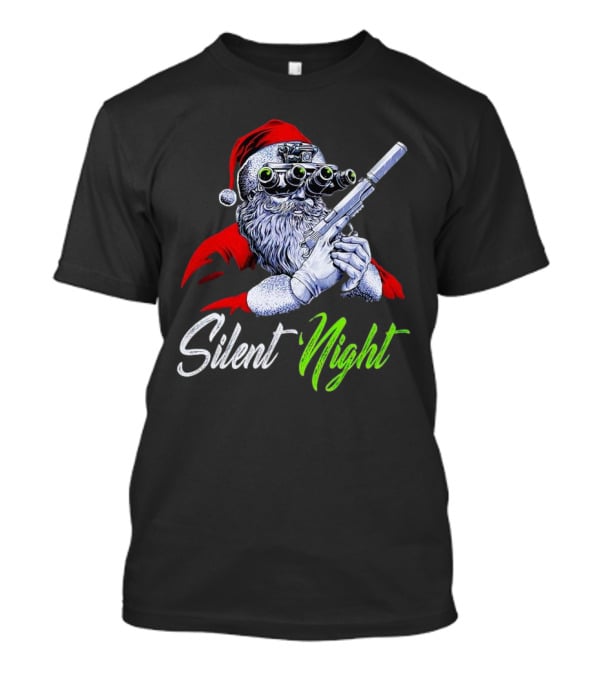 Silent Night Santa Claus With Night Vision And Rifle T-Shirt