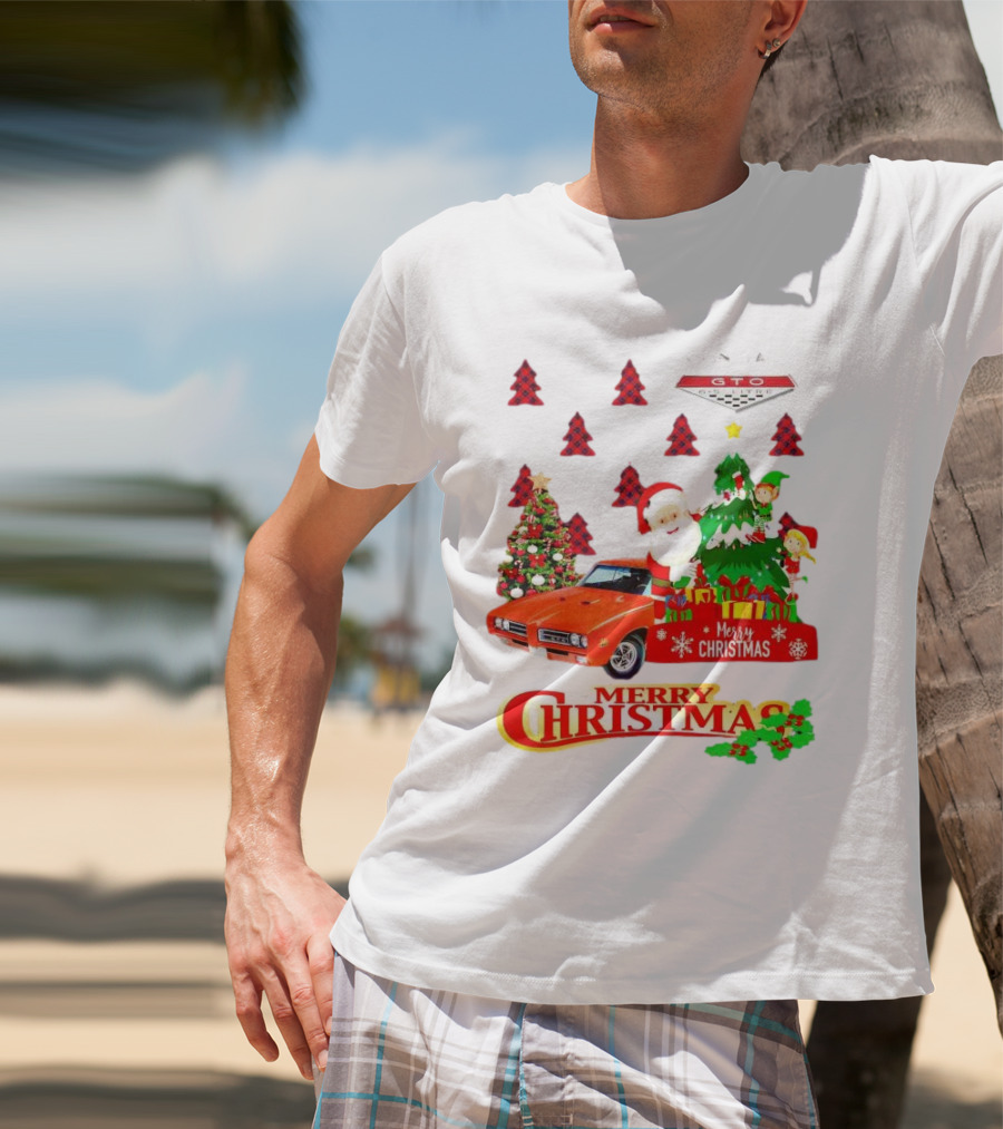 Pontiac GTO Santa Elfs Merry Christmas T-Shirt