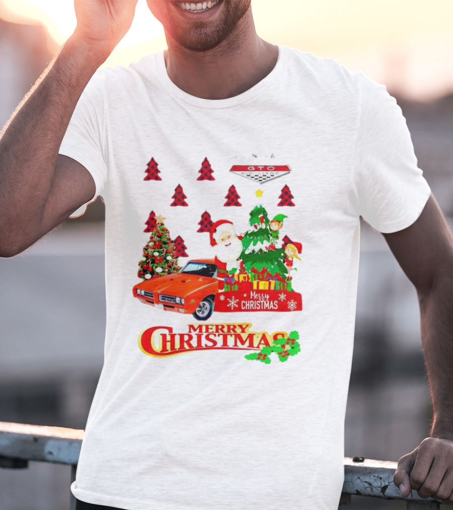 Pontiac GTO Santa Elfs Merry Christmas T-Shirt