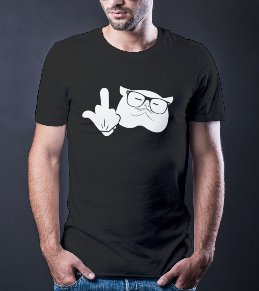Catturd Birdturd Middle Finger Cat Glasses T-Shirt