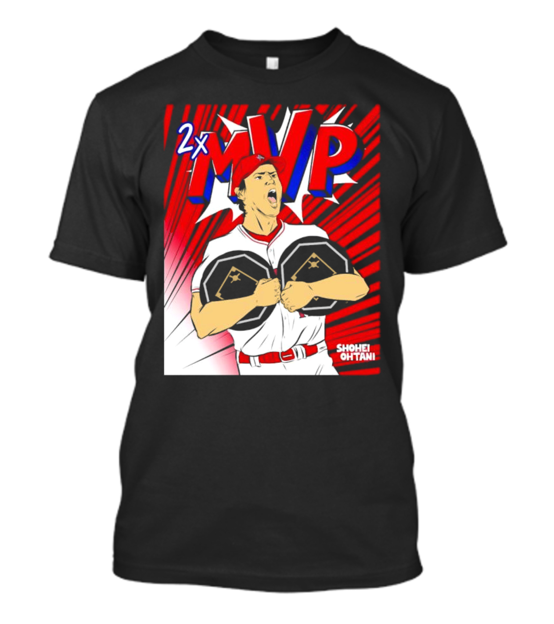 Los Angeles Angels Shohei Ohtani 2x MVP Comic T-Shirt