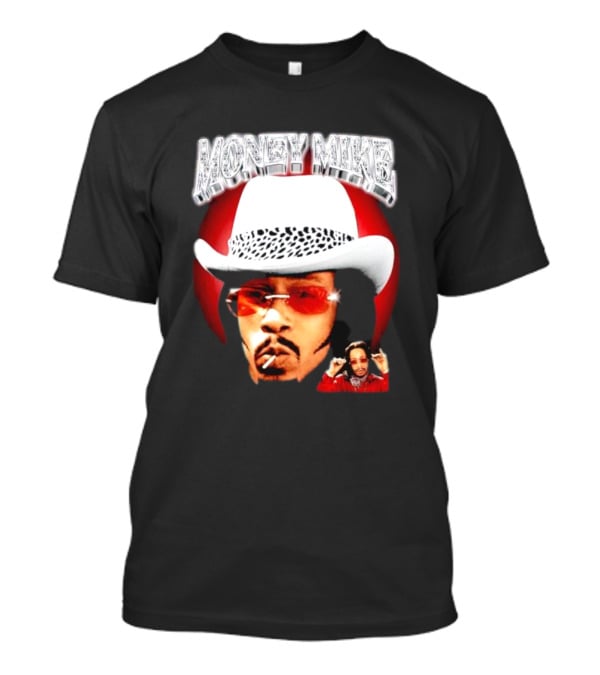 Money Mike Red Backdrop White Hat Sunglasses Iconic T-Shirt