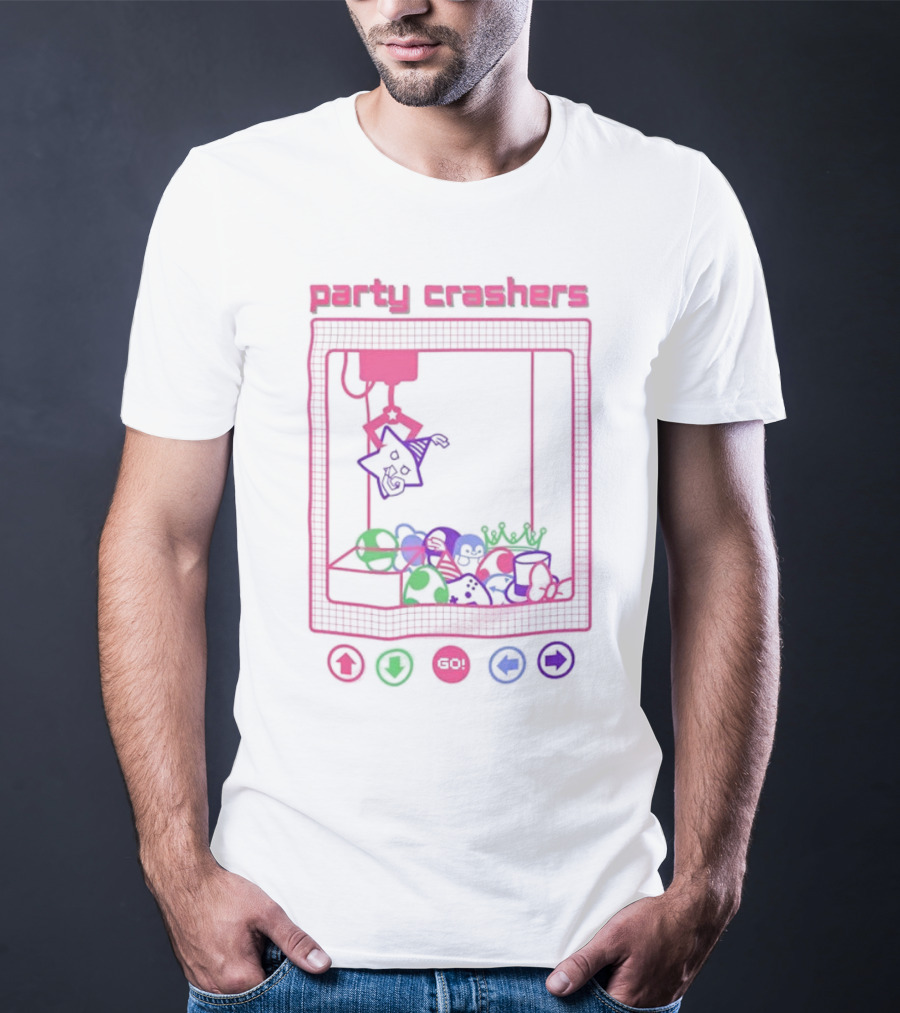Party Crashers Crane Game Retro Neon T-Shirt