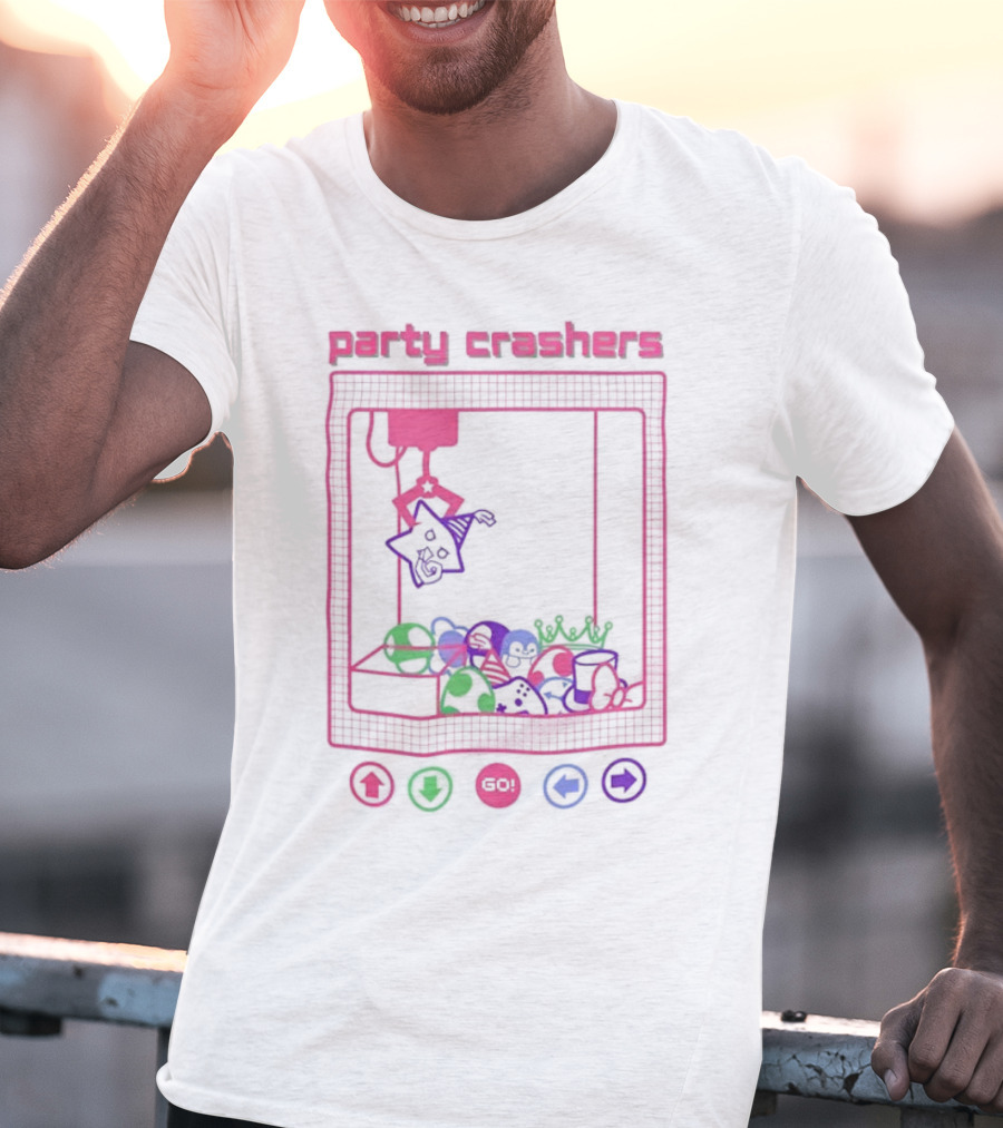 Party Crashers Crane Game Retro Neon T-Shirt