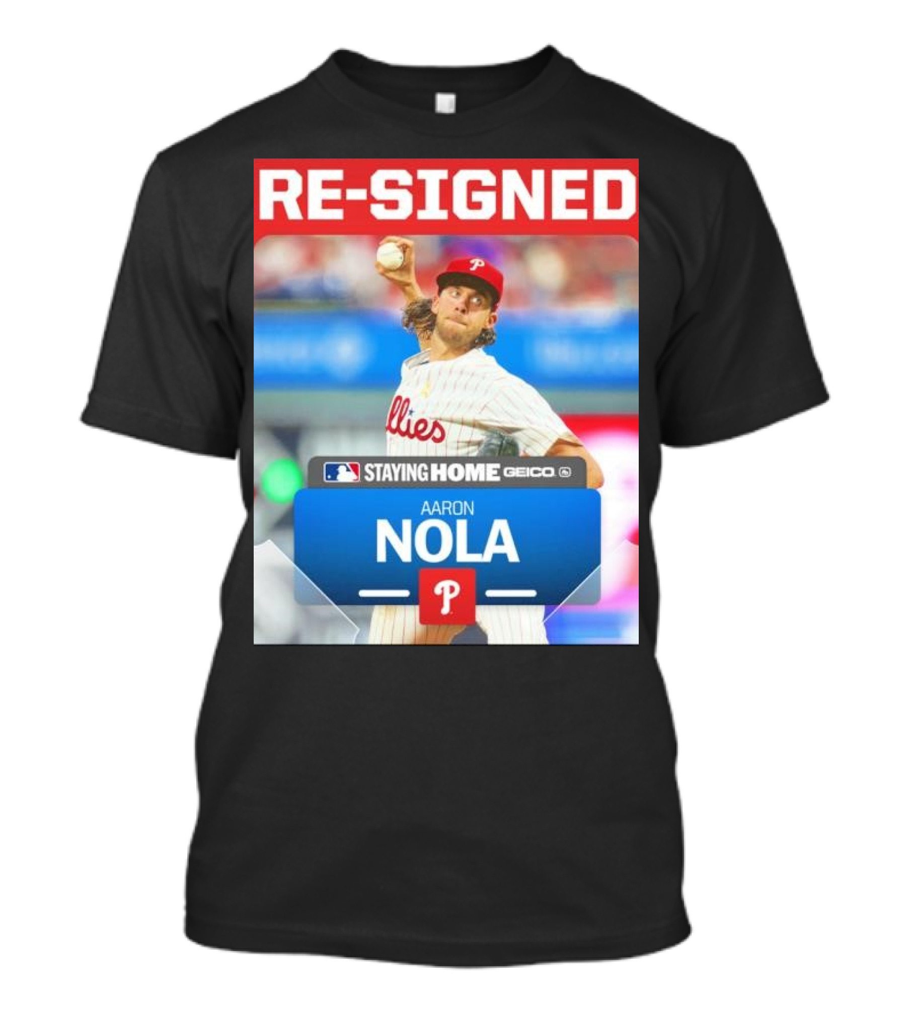 Philadelphia Phillies Aaron Nola Re-Signed Staying Home T-Shirt