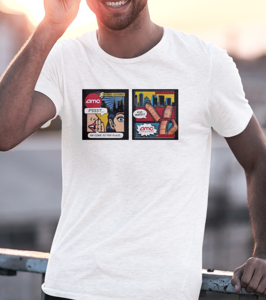 AMC PSSST Comic Pop Art Magic Theatres San Diego California T-Shirt
