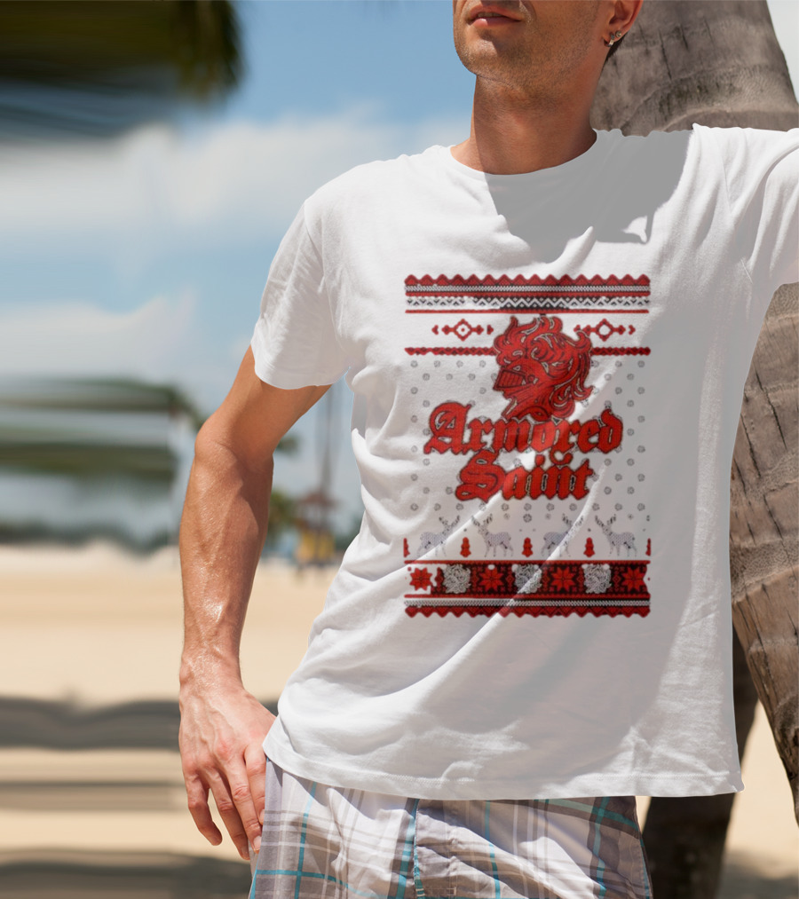Armored Saint Red Knight Christmas T-Shirt