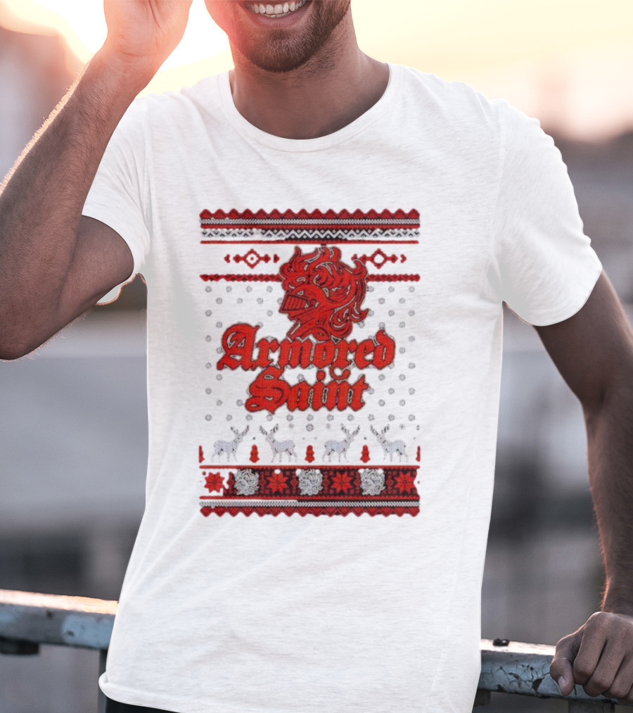 Armored Saint Red Knight Christmas T-Shirt