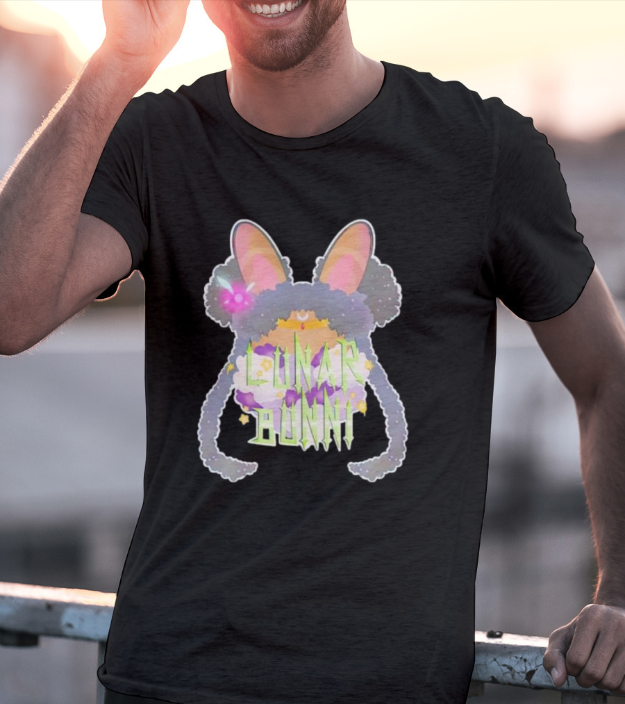 Bunnii Gang Lunar Bunnii Cosmic Ears Vibrant Text Elements T-Shirt