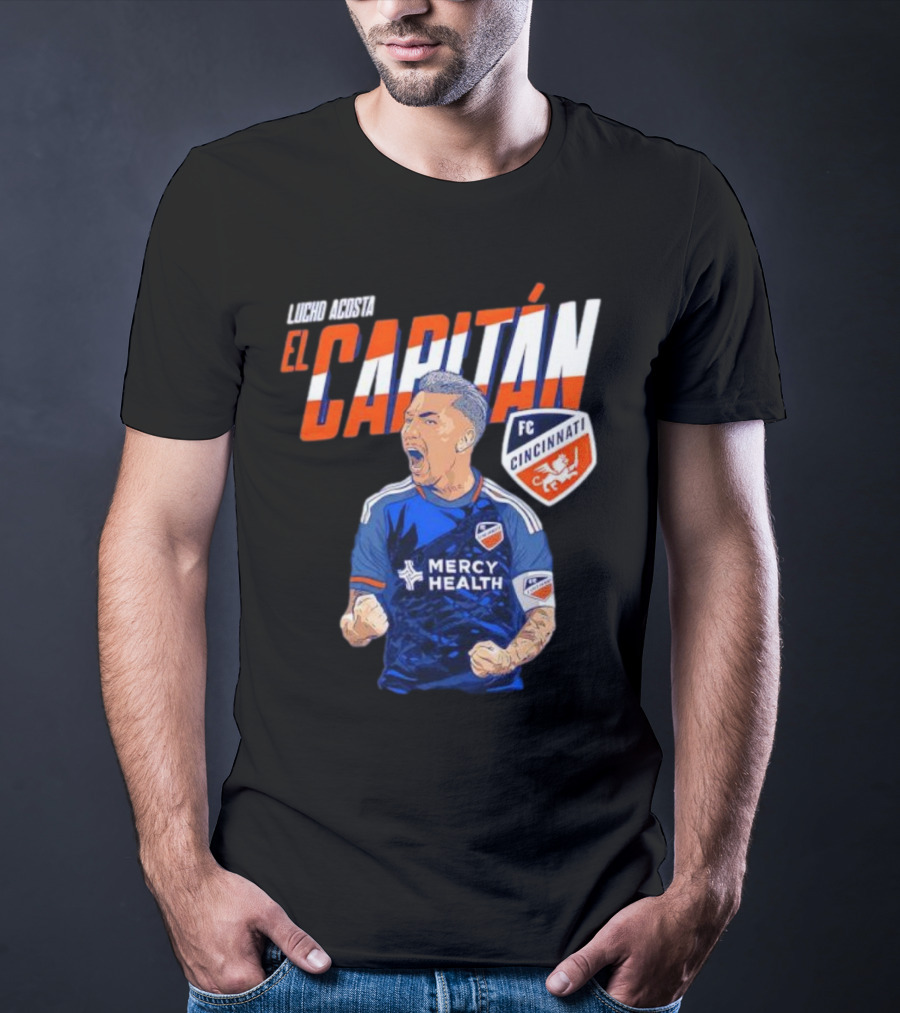 FC Cincinnati Lucho Acosta El Capitan Mercy Health Soccer Captain T-Shirt
