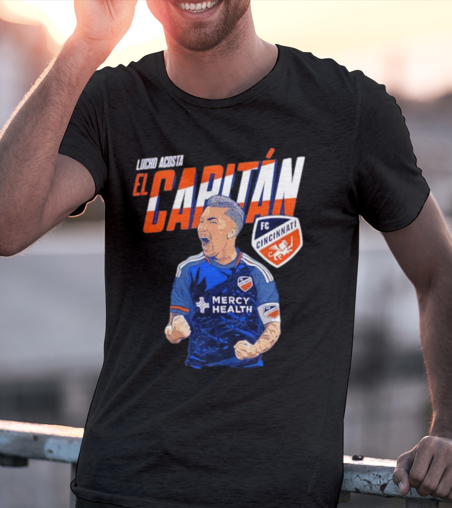 FC Cincinnati Lucho Acosta El Capitan Mercy Health Soccer Captain T-Shirt