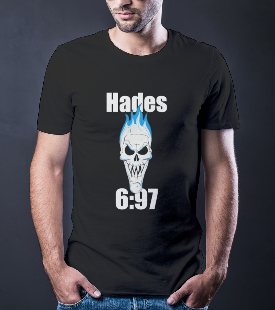 Hades 6:97 Blue Flame Skull Stone Cold T-Shirt