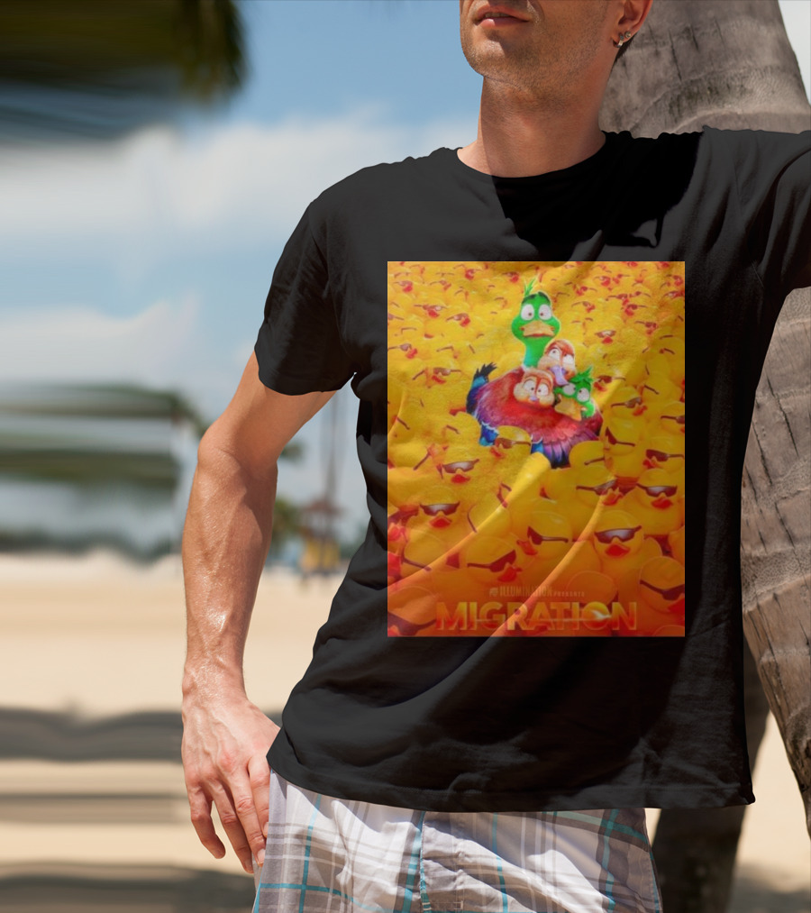 Illumination Presents Migration Ducks In Sunglasses Scene T-Shirt