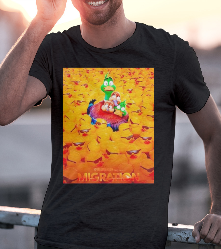 Illumination Presents Migration Ducks In Sunglasses Scene T-Shirt