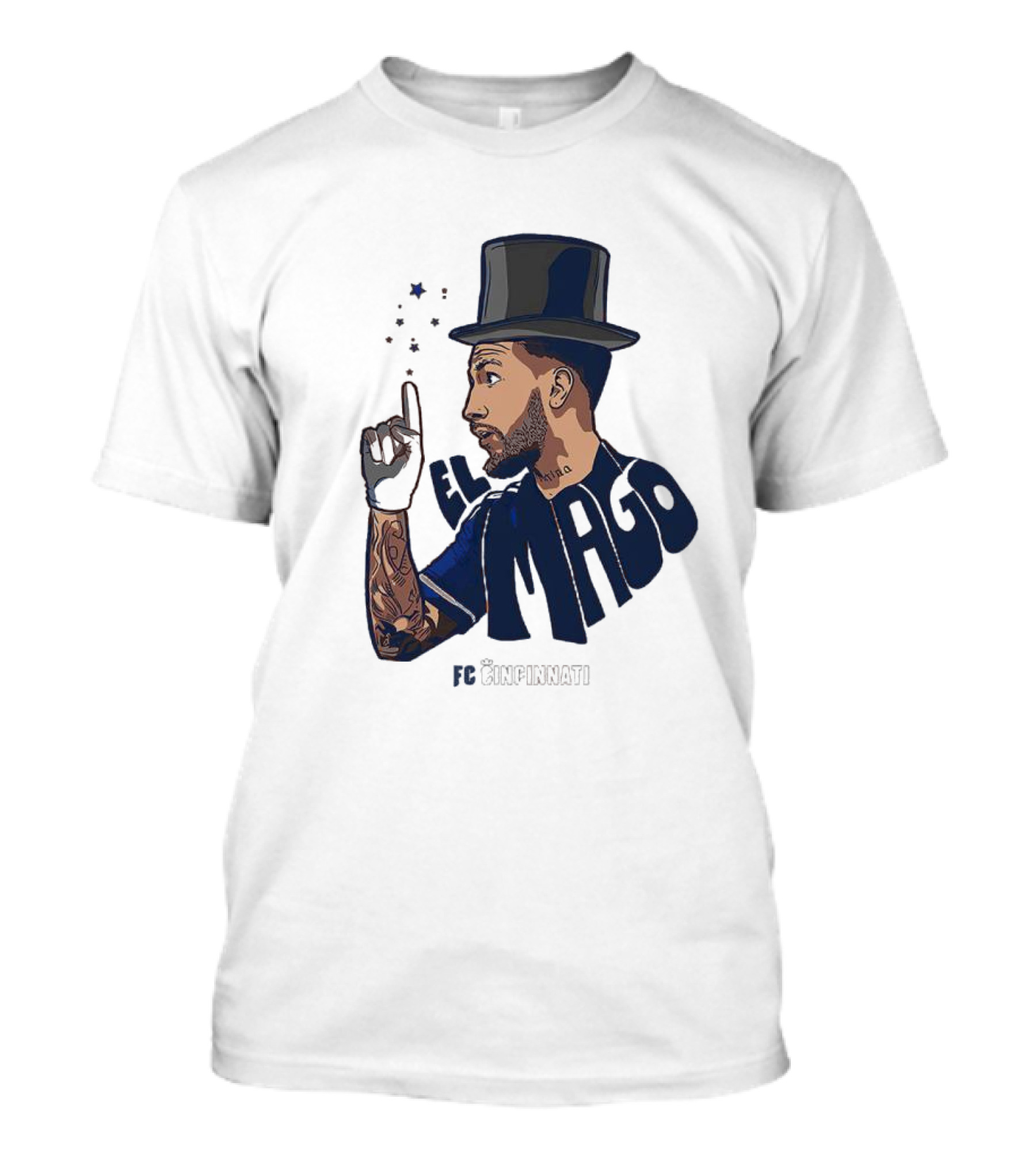 FC Cincinnati Luciano Acosta El Mago Magic Top Hat Tattoos T-Shirt