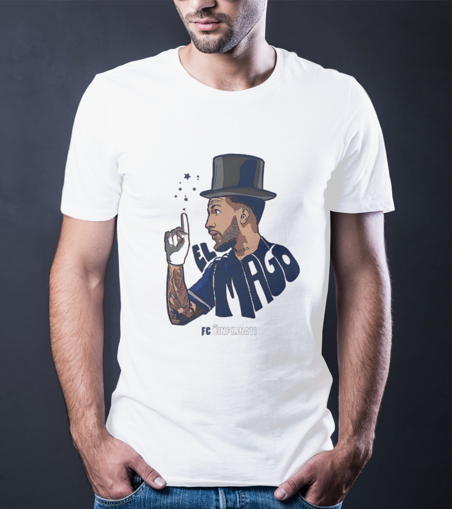 FC Cincinnati Luciano Acosta El Mago Magic Top Hat Tattoos T-Shirt