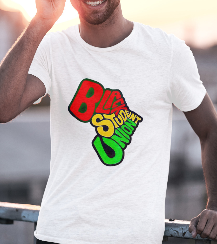Black Student Union Red Yellow Green Text T-Shirt