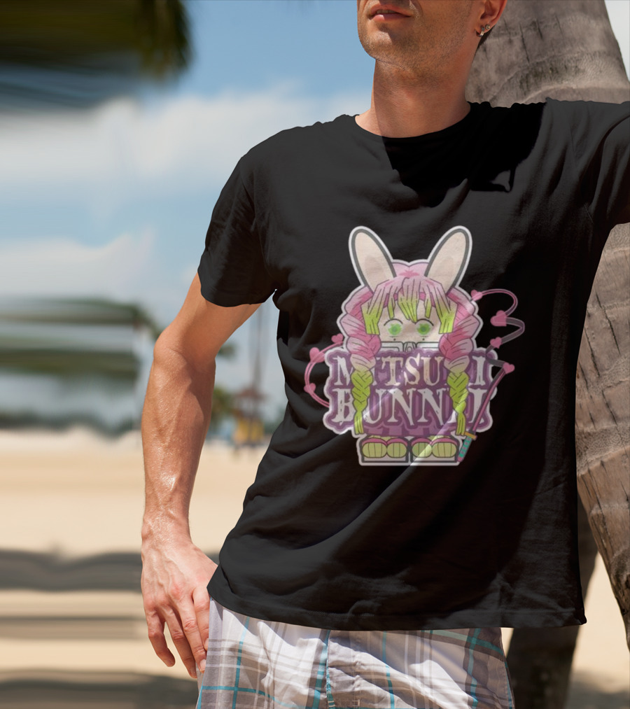 Bunnii Gang Mitsuri Bunnii Cute Pastel Character With Bunny Ears And Heart Details T-Shirt