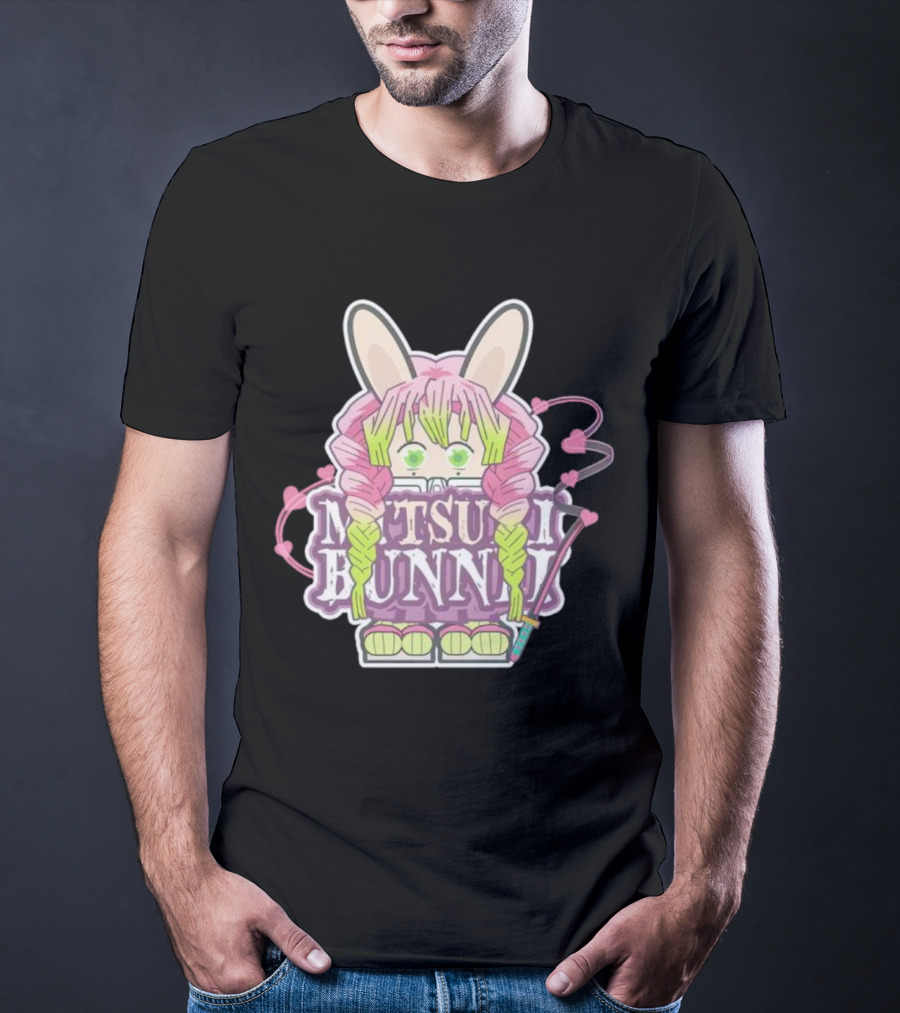 Bunnii Gang Mitsuri Bunnii Cute Pastel Character With Bunny Ears And Heart Details T-Shirt